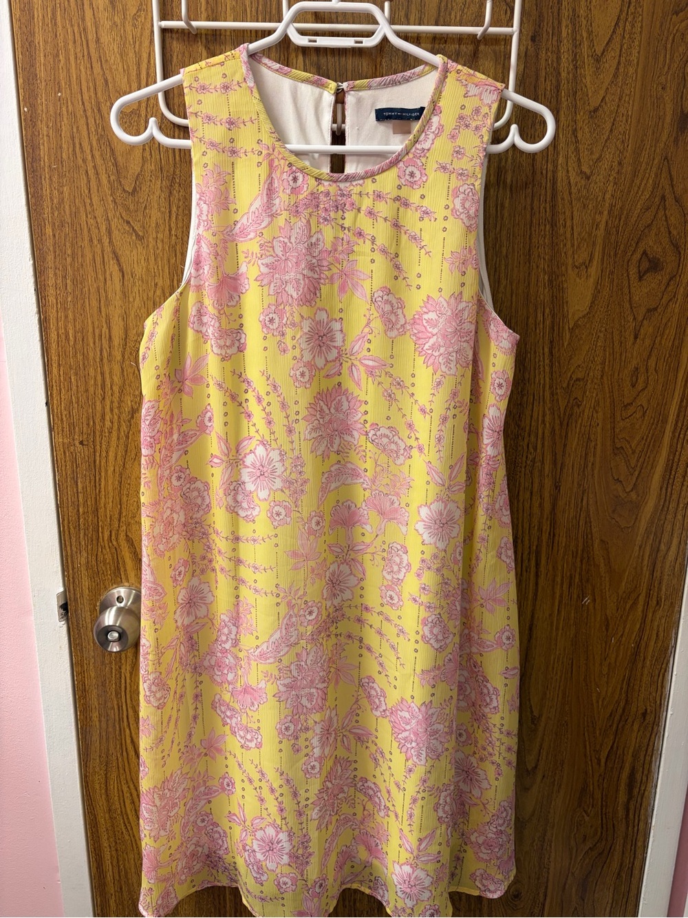Yellow & Pink Floral Sleeveless Shift Dress